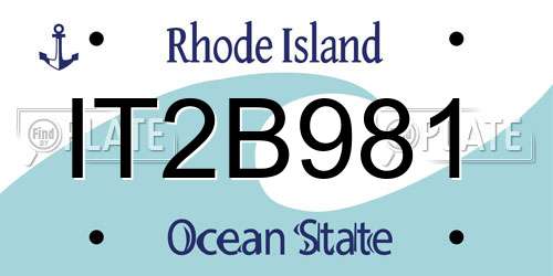 IT2B981 Rhode Island License Plate