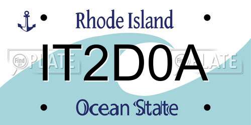 IT2D0A Rhode Island License Plate
