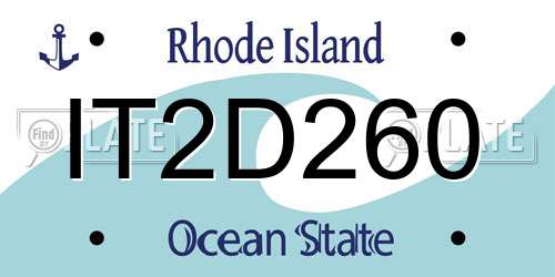 IT2D260 Rhode Island License Plate
