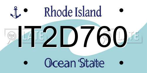 IT2D760 Rhode Island License Plate