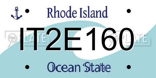 IT2E160 Rhode Island License Plate
