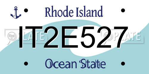IT2E527 Rhode Island License Plate