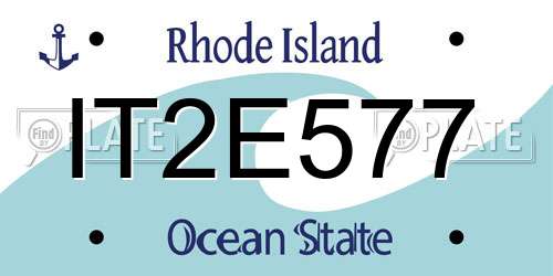 IT2E577 Rhode Island License Plate