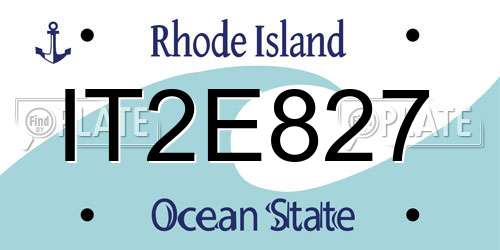 IT2E827 Rhode Island License Plate