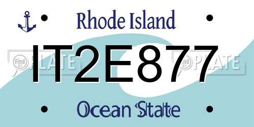 IT2E877 Rhode Island License Plate