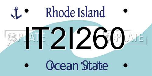 IT2I260 Rhode Island License Plate