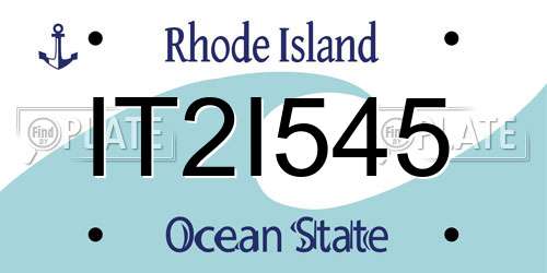 IT2I545 Rhode Island License Plate