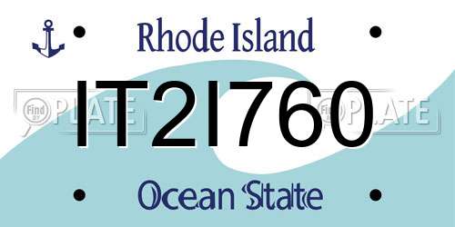 IT2I760 Rhode Island License Plate