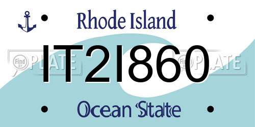 IT2I860 Rhode Island License Plate