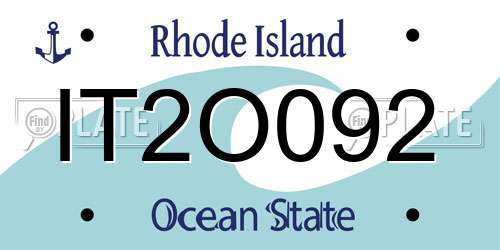 IT2O092 Rhode Island License Plate