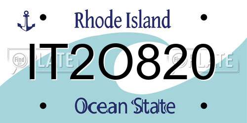 IT2O820 Rhode Island License Plate