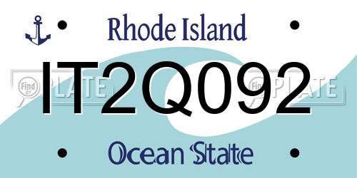 IT2Q092 Rhode Island License Plate
