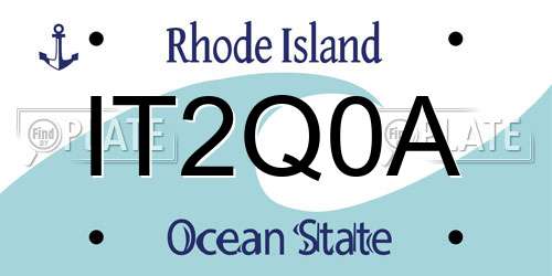 IT2Q0A Rhode Island License Plate