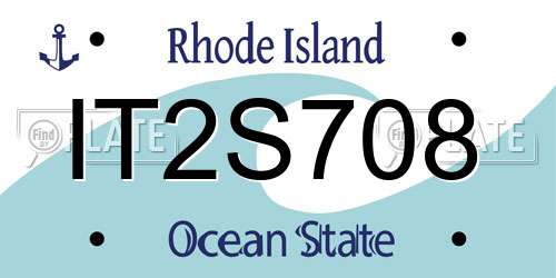 IT2S708 Rhode Island License Plate