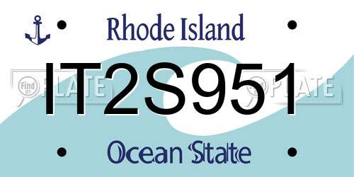 IT2S951 Rhode Island License Plate