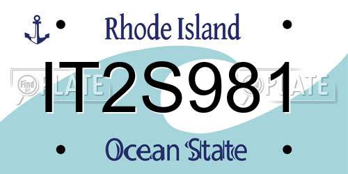 IT2S981 Rhode Island License Plate