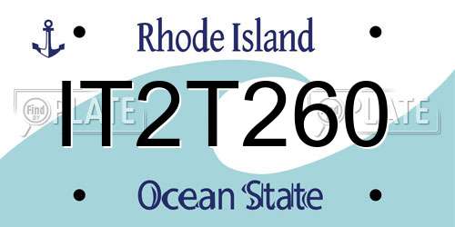 IT2T260 Rhode Island License Plate