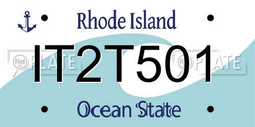 IT2T501 Rhode Island License Plate