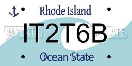 IT2T6B Rhode Island License Plate
