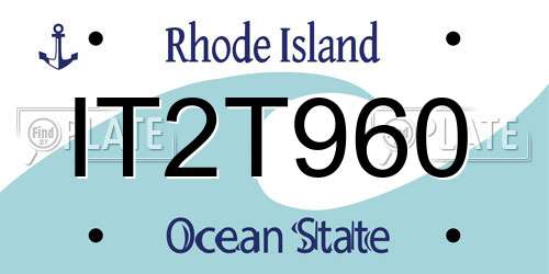 IT2T960 Rhode Island License Plate