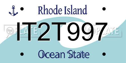 IT2T997 Rhode Island License Plate