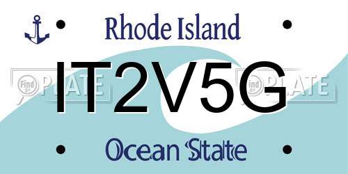 IT2V5G Rhode Island License Plate