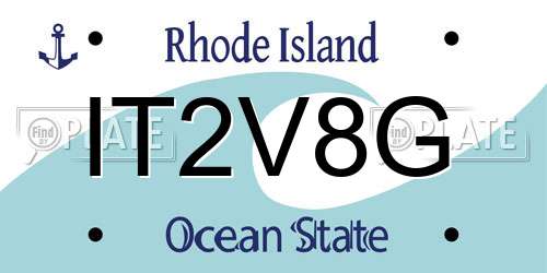 IT2V8G Rhode Island License Plate