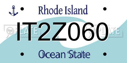 IT2Z060 Rhode Island License Plate