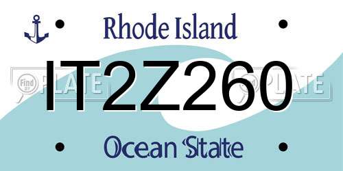 IT2Z260 Rhode Island License Plate