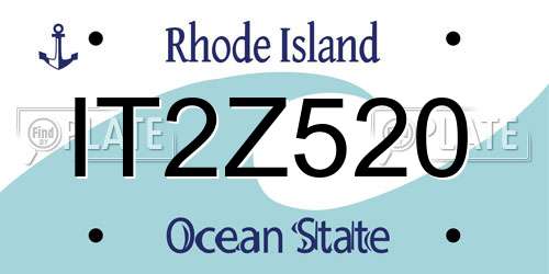 IT2Z520 Rhode Island License Plate