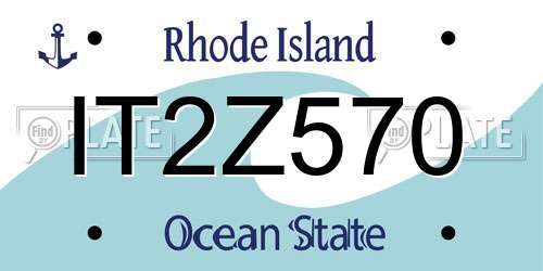 IT2Z570 Rhode Island License Plate