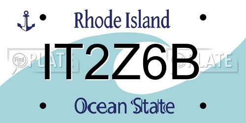 IT2Z6B Rhode Island License Plate