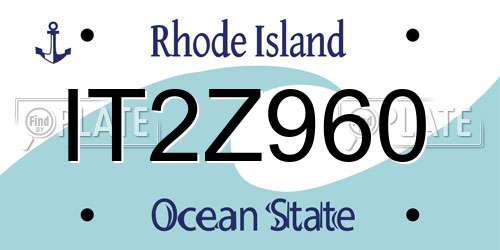IT2Z960 Rhode Island License Plate