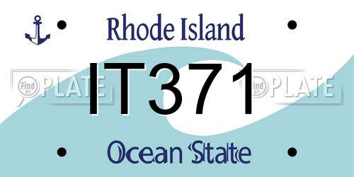 IT371 Rhode Island License Plate