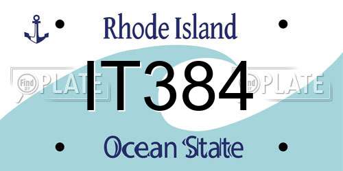 IT384 Rhode Island License Plate