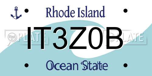 IT3Z0B Rhode Island License Plate