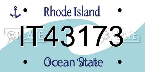 IT43173 Rhode Island License Plate