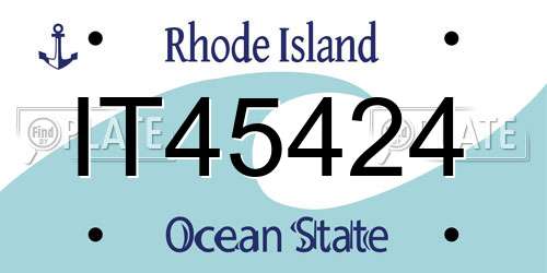 IT45424 Rhode Island License Plate