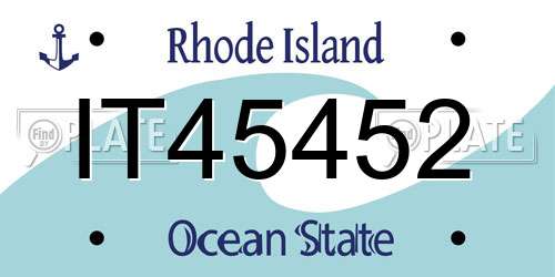 IT45452 Rhode Island License Plate