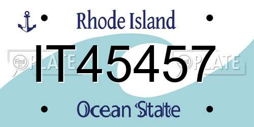 IT45457 Rhode Island License Plate