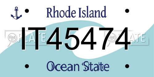 IT45474 Rhode Island License Plate