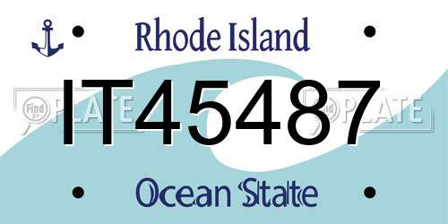 IT45487 Rhode Island License Plate