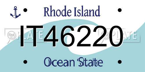 IT46220 Rhode Island License Plate