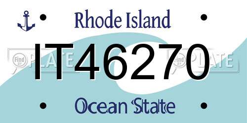 IT46270 Rhode Island License Plate