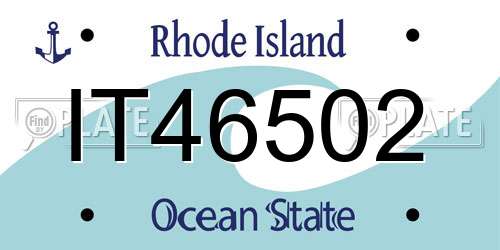 IT46502 Rhode Island License Plate