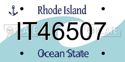 IT46507 Rhode Island License Plate