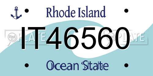 IT46560 Rhode Island License Plate