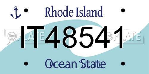 IT48541 Rhode Island License Plate
