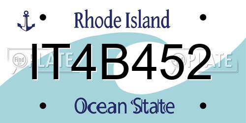 IT4B452 Rhode Island License Plate
