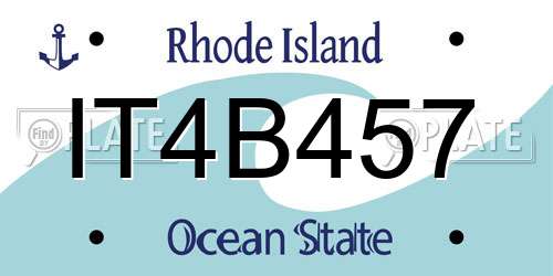 IT4B457 Rhode Island License Plate
